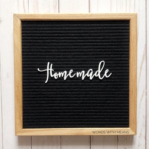 Homemade script letterboard letters, script feltboard words, cursive letterboard words, cursive feltboard letters, farmhouse kitchen sign