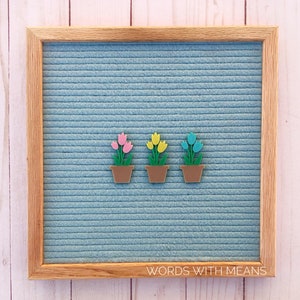 Flower Pots Icon Set, Letterboard flowers, letterboard tulips, feltboard flowers, letterboard accessories, spring letterboard, Easter sign
