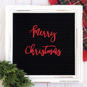 Merry Christmas Cursive Letterboard Words, Custom Letter Board Letters, Merry Christmas Sign, Merry Christmas Decor, Christmas Feltboard