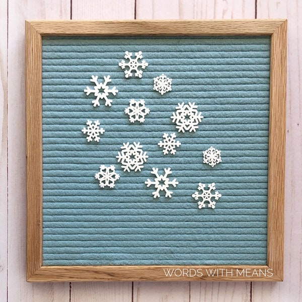 Snowflakes 2021, letterboard snowflakes, feltboard snowflakes, winter letterboard accessories, snowflakes, New Years letterboard
