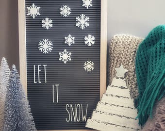 Snowflakes Set for Letterboards and Feltboards, Winter Letterboard, Christmas Letterboard, Letterboard Accessories