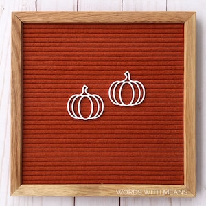 Iconos de contorno de calabaza, calabazas de tablero de letras, calabazas de fieltro, tablero de letras de Halloween, tablero de letras de otoño, accesorios de tablero de letras