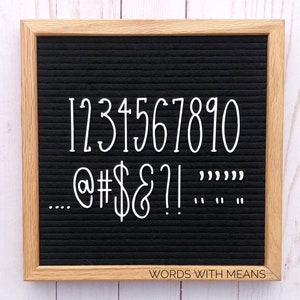 The Emily Numbers Set, letterboard numbers, feltboard numbers, letterboard accessories, cute numbers sign