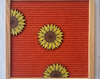Mustard and Bronze Sunflower Letterboard Icons, letterboard sunflowers, feltboard sunflowers, letterboard accessories, sunflower decor