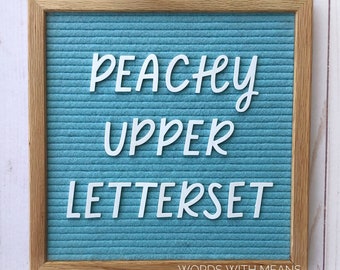 Peachy Uppercase Letterset, letterboard letters, feltboard letters, letterboard accessories, feltboard accessories, cute letters