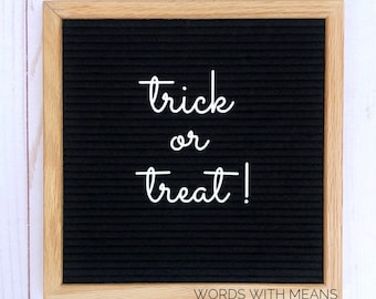 La charité s'il-vous-plaît! script pour Letterboards et Feltboards, Letterboard Halloween, Feltboard Halloween, trick or treat sign, Halloween decor