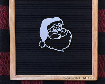 Santa face icon for letterboards and feltboards