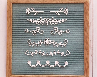 Floral Accents for Letterboards and Feltboards, floral borders, floral flourishes, spring florals, spring decor, letterboard accessories