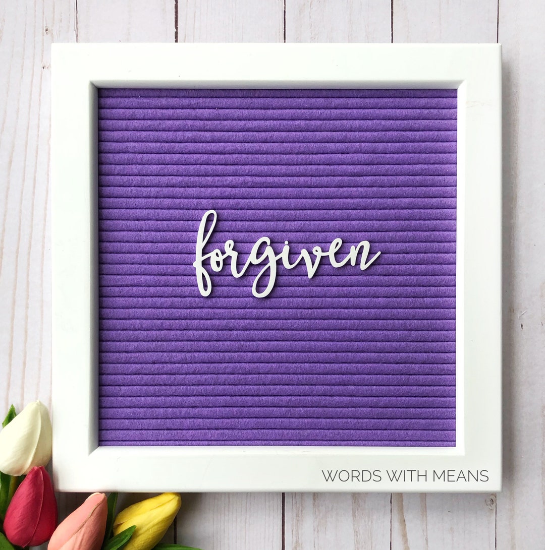 Forgiven Script Letterboard and Feltboard Word, Cursive Letterboard ...