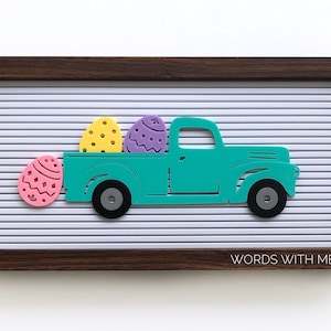 Easter Truck for Letterboards and Feltboards