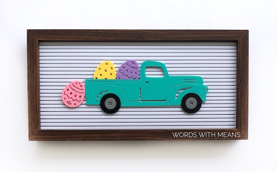 Easter Truck for Letterboards and Feltboards