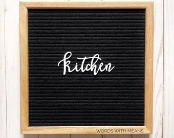 Kitchen script letterboard word, letterboard accessories, cursive letterboard letters, cursive feltboard words, farmhouse kitchen sign