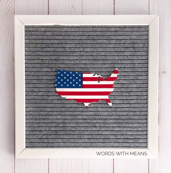 American Flag country silhouette icon, Fourth of July letterboard, summer letterboard, Fourth of July decor, letterboard accessories, USA