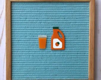 Orange Juice Icon Set, iconos de desayuno de cartón, decoración de jugo de naranja, letrero de jugo de naranja, accesorios de cartón, desayuno de fieltro