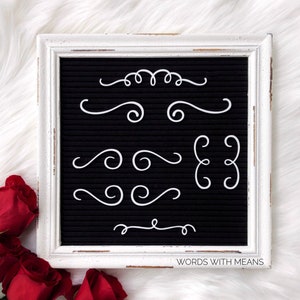 Letterboard Accents Set 2, letterboard flourishes set 2, felt board accents, felt board flourishes, letter board decor, feltboard decor