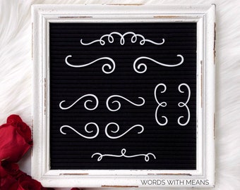 Letterboard Accents Set 2, letterboard flourishes set 2, felt board accents, felt board flourishes, letter board decor, feltboard decor