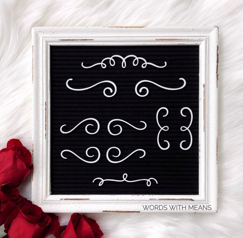 Letterboard Accents Set 2, letterboard flourishes set 2, felt board accents, felt board flourishes, letter board decor, feltboard decor image 1