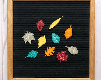 Fall Leaves Icon Set Bright, letterboard leaves, fall leaves sign, letterboard accessories, feltboard accessories, colorful fall leaves sign