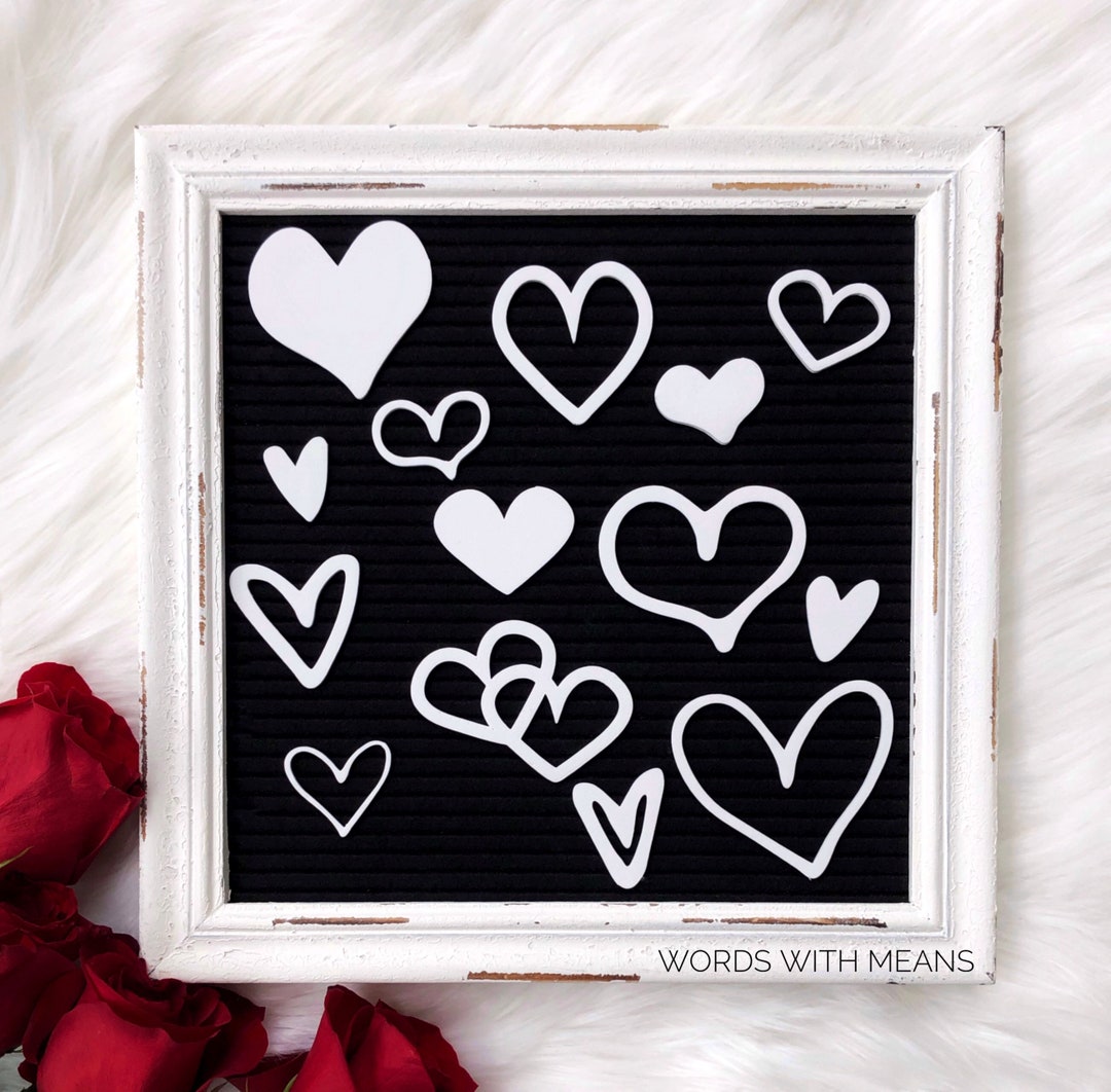 Large Letterboard Hearts Set, Letterboard Hearts, Hearts Sign ...
