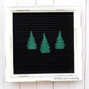 Pine Tree Set Icons, letterboard pine trees, winter trees, evergreen trees, Christmas letterboard, letterboard accessories, feltboard