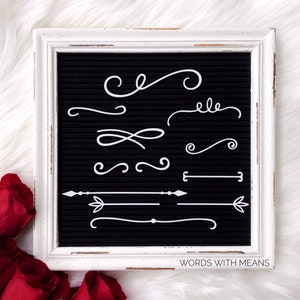 Letterboard Accents Set 1, Letterboard Flourishes Set 1, letterboard decor, feltboard decor, feltboard accents, feltboard flourishes