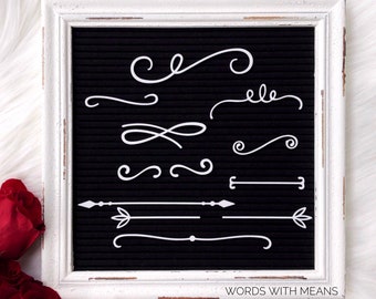 Letterboard Accents Set 1, Letterboard Flourishes Set 1, letterboard decor, feltboard decor, feltboard accents, feltboard flourishes
