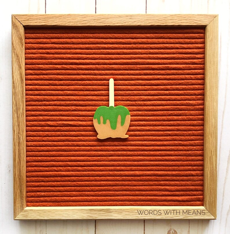 Caramel Apple Icon for Letterboards and Feltboards, caramel apple sign, letterboard accessories, fall sign, farmhouse fall sign image 1