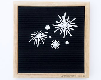 Fireworks Icon Set for Letterboards and Feltboard, Letterboard Icons, Feltboard Accessories, Fourth of July Sign, Fourth of July Decor