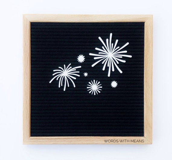 Fireworks Icon Set for Letterboards and Feltboard, Letterboard Icons, Feltboard Accessories, Fourth of July Sign, Fourth of July Decor