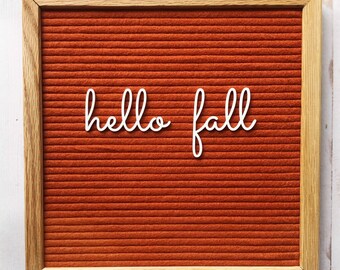 Hello Fall Cutesy Cursive, cursive hello fall, letterboard cursive, accessoires de letterboard, décor de letterboard d'automne, accents de feutre d'automne,