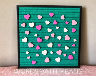 Pink Hearts for Letterboards and Feltboards