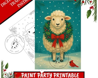 Fleece Navidad Painting Instructions & Tracer: Christmas DIY Canvas Art (Instant Download)