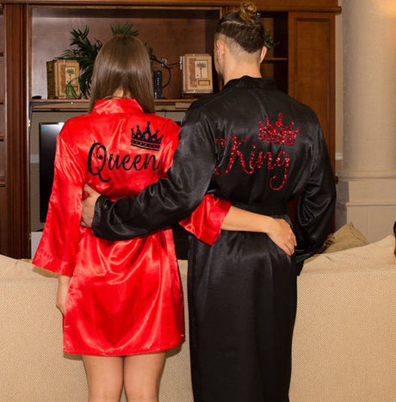 King and Queen Bath Robes Couple Robes Mr. Mrs. Robes His Etsy