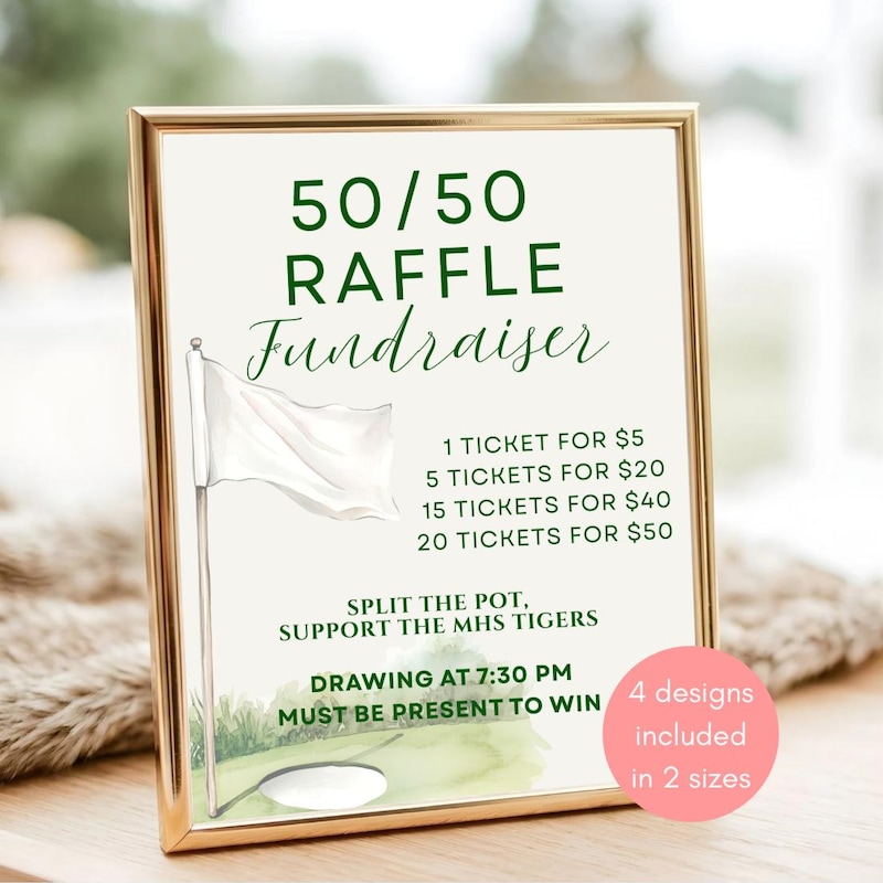 50/50 Raffle Template - Etsy