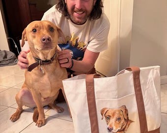 CUSTOM PET PORTRAIT Tote Bags