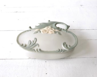 Vintage Porcelain Jewelry Box | Ceramic Trinket Box