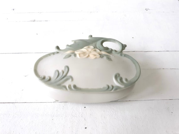 Vintage Porcelain Jewelry Box | Ceramic Trinket Box