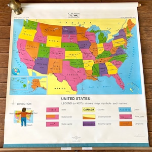 Cram Company 2002 Estados Unidos y el mundo / School Wall Mapas de Estados Unidos y del mundo