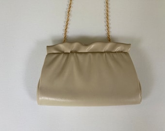 Beige clutch purse