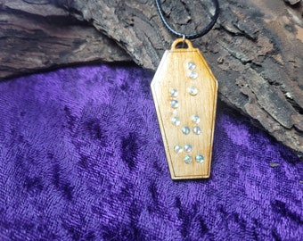 C*nt Braille Coffin Necklace in wood or acrylic