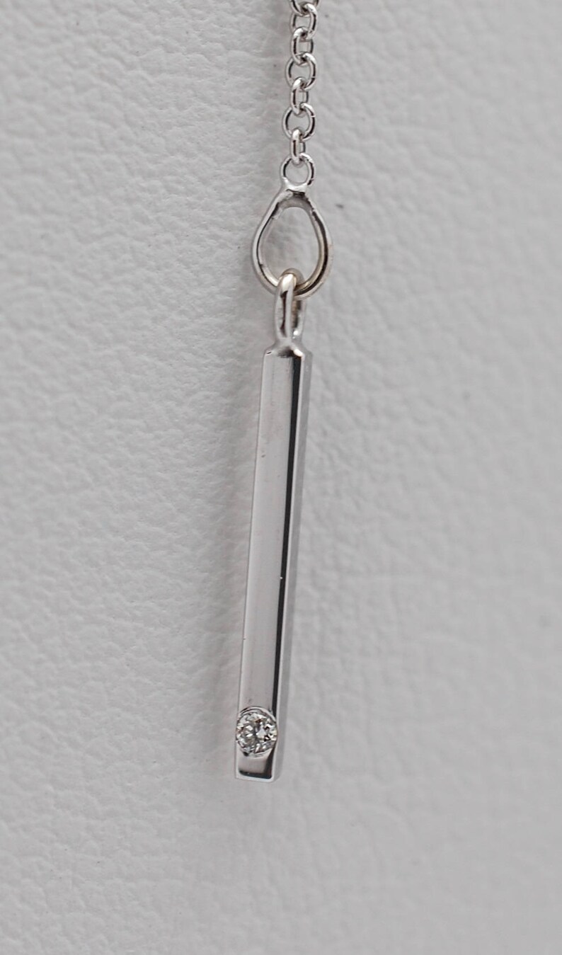 14K Gold Karma Circle and Bar Drop Y Necklace with Diamond Accent
