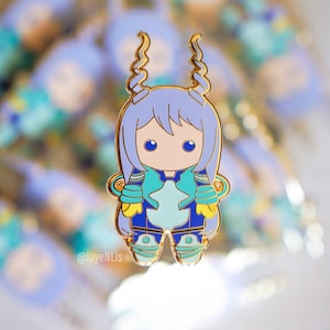 Wave Motion, Hard Enamel Pin, Fanart Character Pin, Cute Hard Enamel Lapel Pin Badge, Backpack Pin, Kawaii Chibi Anime Manga Enamel Pin