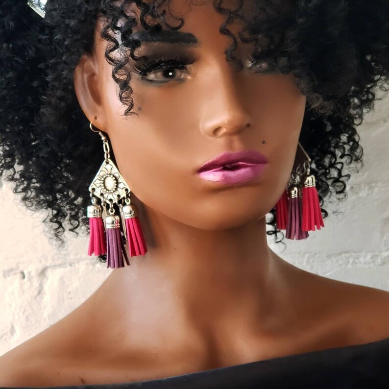 Antique Silver Plated Brass Tassel Earrings
