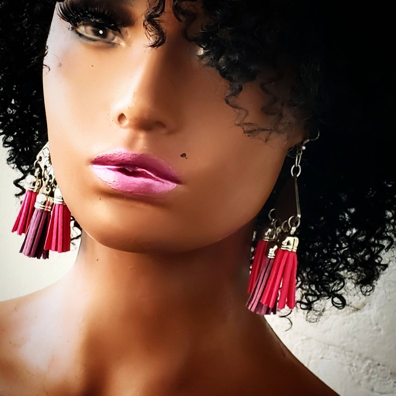 Antique Silver Plated Brass Tassel Earrings