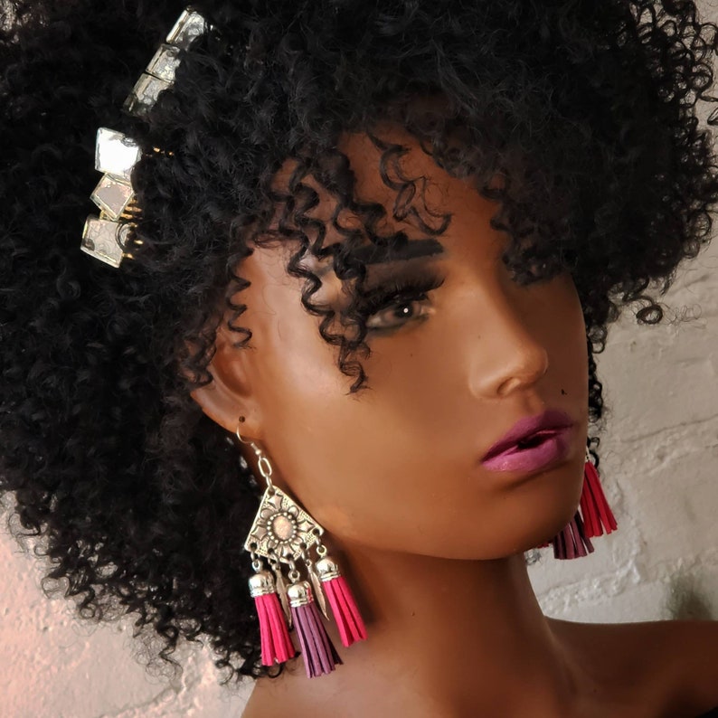 Antique Silver Plated Brass Tassel Earrings