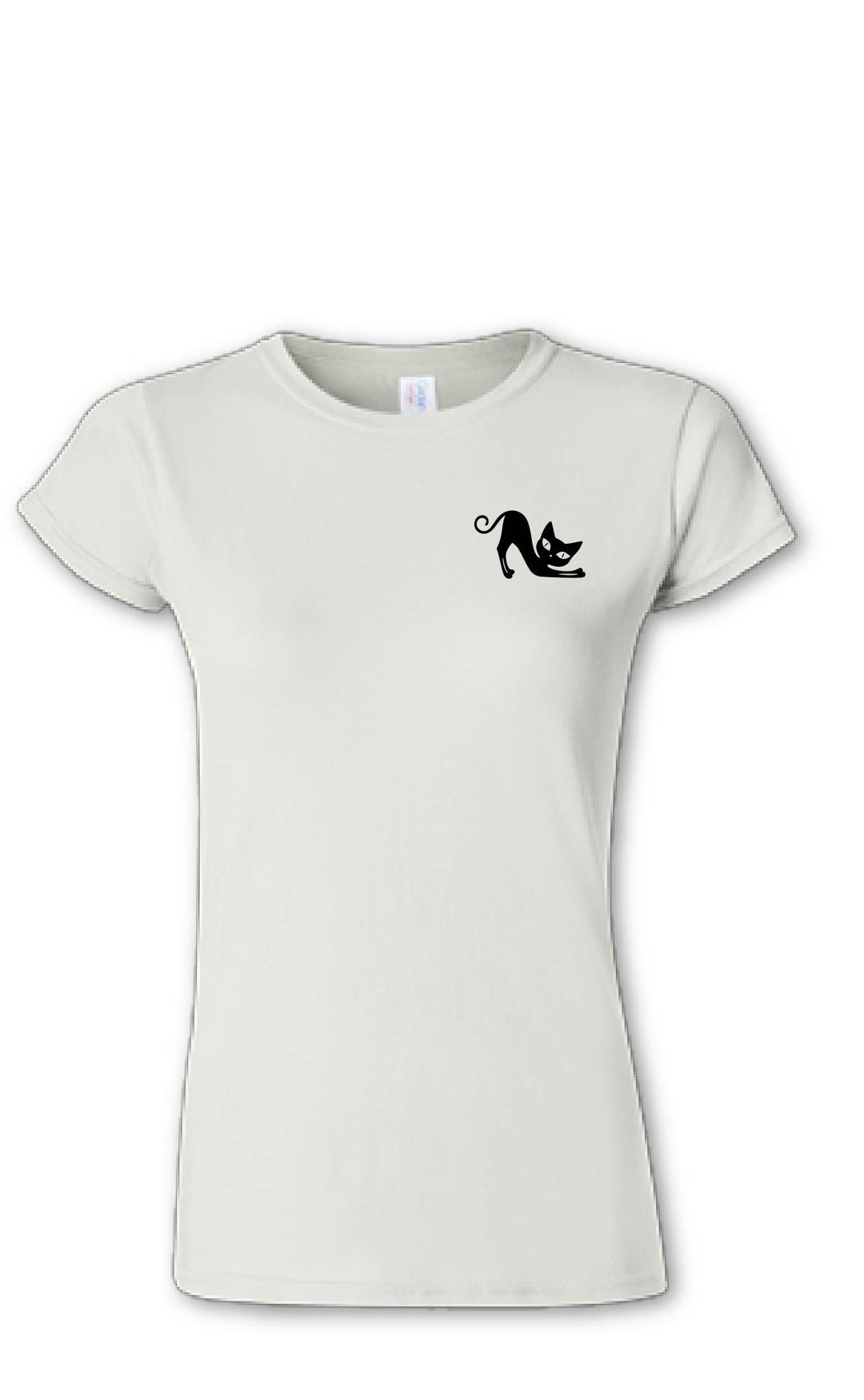 Cat Pocket T Shirt, Animal T Shirt, Pocket T Shirt, Ladies T Shirt