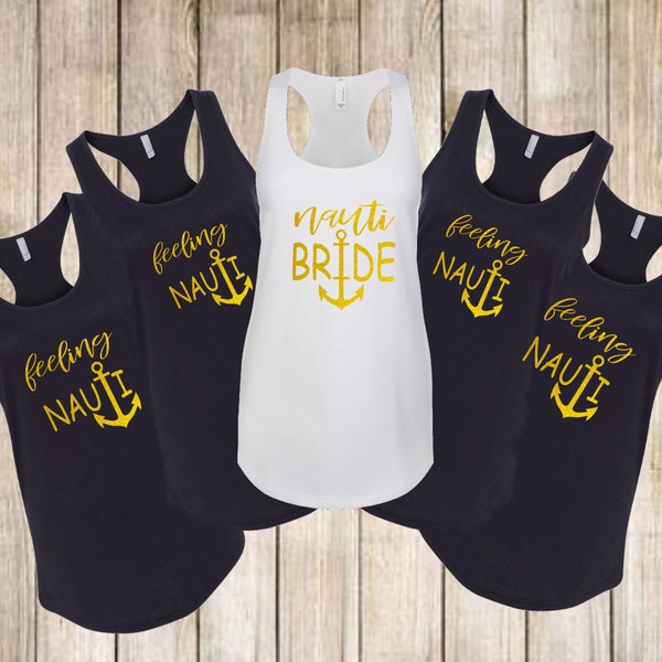 Nauti Bride Tank, Nauti Bride Shirts, Bachelorette Party Shirts, Bachelorette Party Tank Tops, Bridal Party Tanks, Bridesmaid Shirts