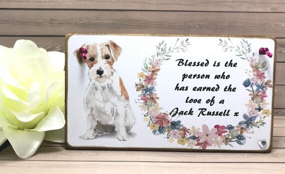 Jack Russell Wooden Quote Plaque Blessed Is The Person Who Etsy