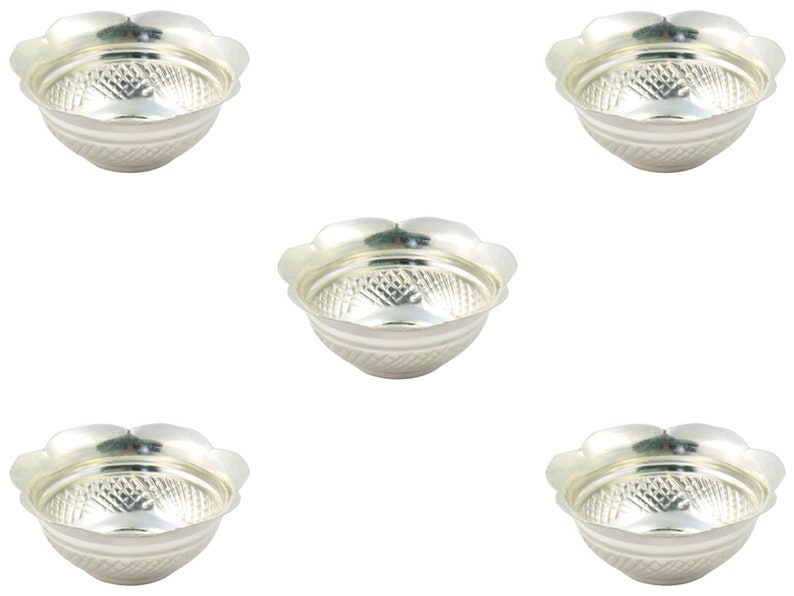 Goldgiftideas Pure Silver Bowl Set for Return Gift, Silver Prashad Bowl