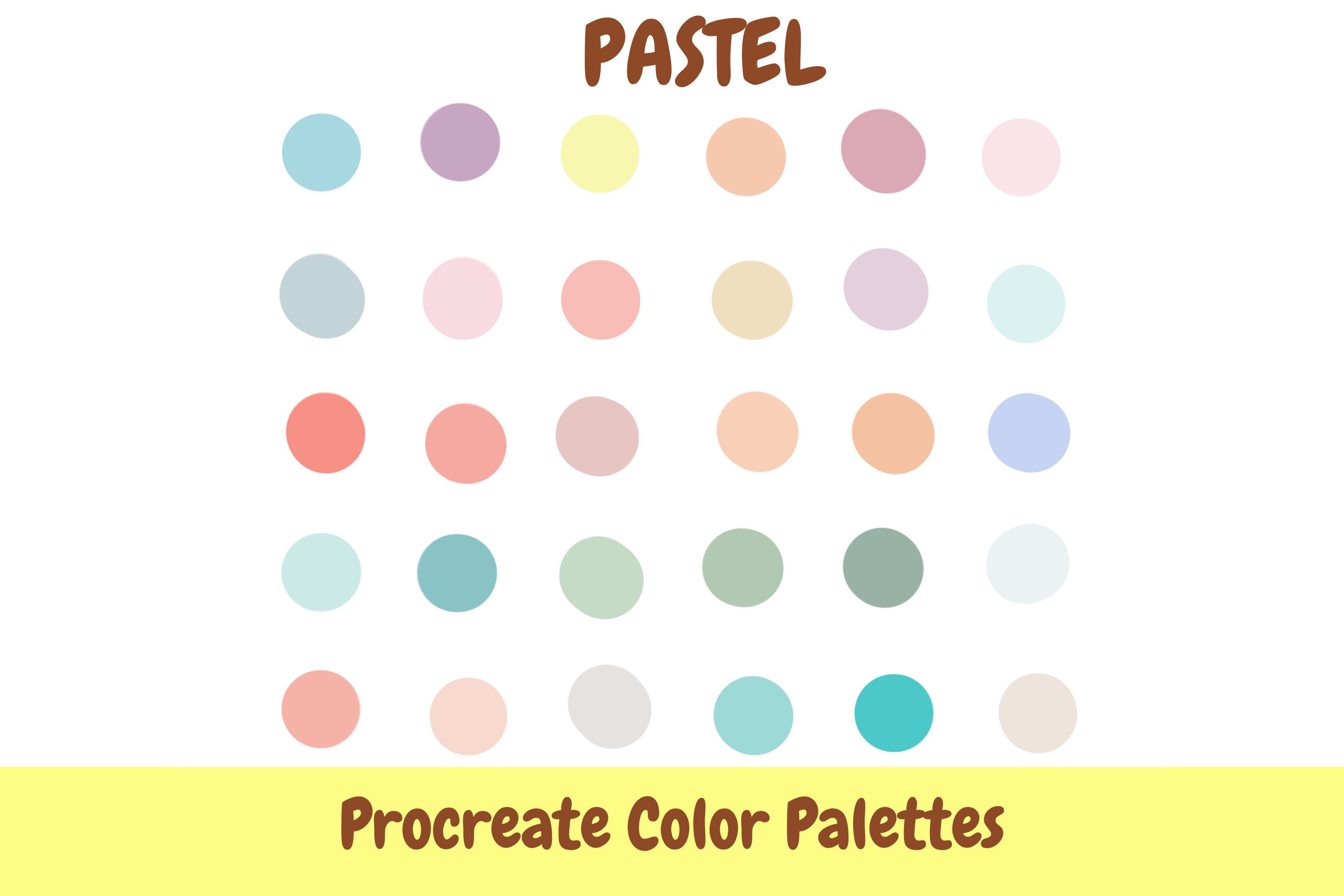 Pastel Color Palette Procreate Swatches 30 Color Palette Etsy